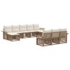 vidaXL Gartensofa-set 10 pcs Beige Poly-Rattan