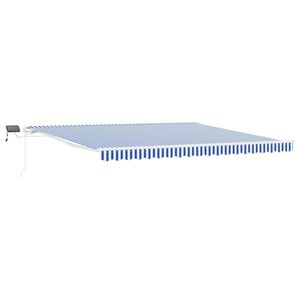 vidaXL Ausziehbare Markise Blau und Wei&szlig; 450 x 300 cm
