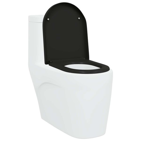 vidaXL Toilettensitz Schwarz 49 x 36 x 4 cm Duroplast