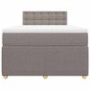 vidaXL Boxspringbett mit Matratze Taupe 120x190 cm Stoff