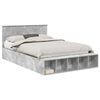 vidaXL Bettrahmen mit Regal Beton Grau 160 x 200 cm Holzwerkstoff