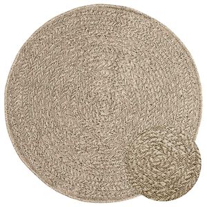 vidaXL Teppich ZIZUR Beige &Oslash; 90 cm Jute-Optik Indoor und Outdoor