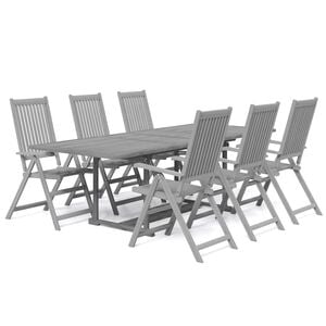 vidaXL 7-tlg. Garten-Essgruppe Massivholz Akazie