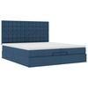 vidaXL Ottoman-Bett mit Matratzen Blau 200x200 cm Stoff