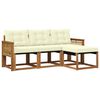 vidaXL Outdoor-Sofagarnitur 4 stk. Natur und Creme