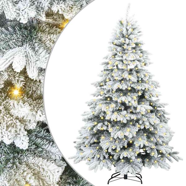 vidaXL K&uuml;nstlicher Weihnachtsbaum mit 300 LEDs Wei&szlig; 210 cm PE und PVC