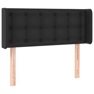 vidaXL Kopfteil mit Ohren Schwarz 83x16x78/88 cm Kunstleder