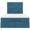 vidaXL Ottoman-Bett mit Matratzen & LEDs Dunkelblau 120x200 cm Samt
