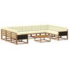 vidaXL Outdoor-Sofagarnitur mit Kissen 10 pcs Natur und Creme