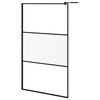vidaXL Duschwand f&uuml;r Walk-In Dusche 115x195 cm ESG Mattiert Schwarz