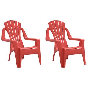 vidaXL Kinder-Gartenst&uuml;hle 2 Stk. Rot 37x34x44 cm PP Holzoptik