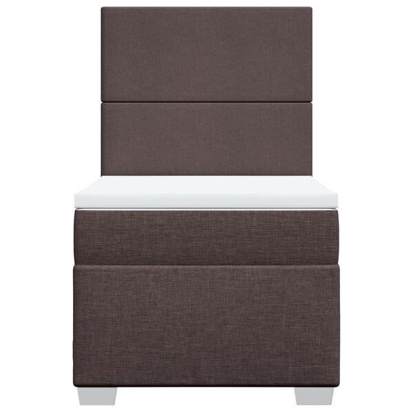 vidaXL Boxspringbett mit Matratze Dunkelbraun 90x200 cm Stoff