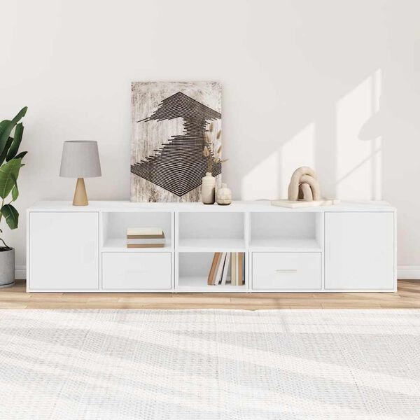 vidaXL Eckregal Weiß 200x40x45 cm Holzwerkstoff