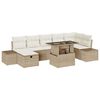 vidaXL Gartensofa-set 8 stk. Beige Poly-Rattan