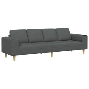 vidaXL Wohnzimmer Couch Dunkelgrau 250 x 77 x 76 cm Polyester