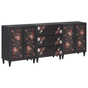 vidaXL Stauraumschr&auml;nke 3 Stk. 180 x 33 x 75 cm Massivholz Mango