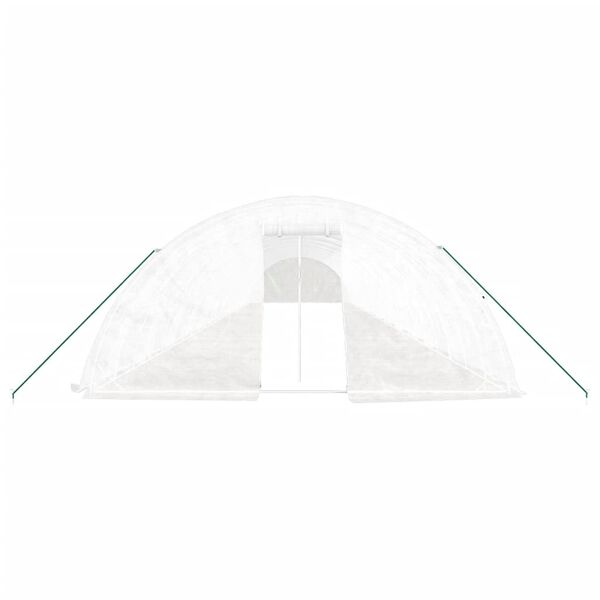 vidaXL Gew&auml;chshaus mit Stahlrahmen Wei&szlig; 120 m&sup2; 24x5x2,3 m