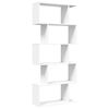 vidaXL Raumteiler B&uuml;cherregal 5-stufig Wei&szlig; 70x24x161 cm Holzwerkstoff