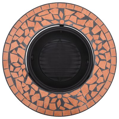 vidaXl Feuerstelle Mosaik Keramik Terracotta 68 cm