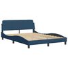 vidaXL Bett mit Matratze "Dover" Blau 120x200 cm Stoff