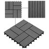 vidaXL Terrassenfliese 11 pcs Grau 30 x 30 cm WPC