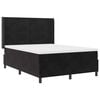 vidaXL Boxspringbett mit LED-Lichtleisten Schwarz 140 x 200 cm Samt