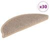 vidaXL Stufenmatten Selbstklebend Sisal-Optik 30 Stk. 56x17x3 cm