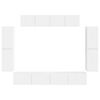 vidaXL TV-Schr&auml;nk 8 pcs Wei&szlig;