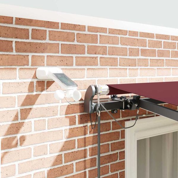 vidaXL Markise Automatisch mit LEDs Weinrot 300x250 cm
