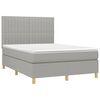 vidaXL Boxspringbett mit Matratze & LED Hellgrau 140x190 cm Stoff