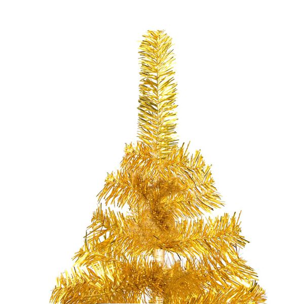 vidaXL K&uuml;nstlicher Weihnachtsbaum Beleuchtung & Kugeln Gold 210 cm