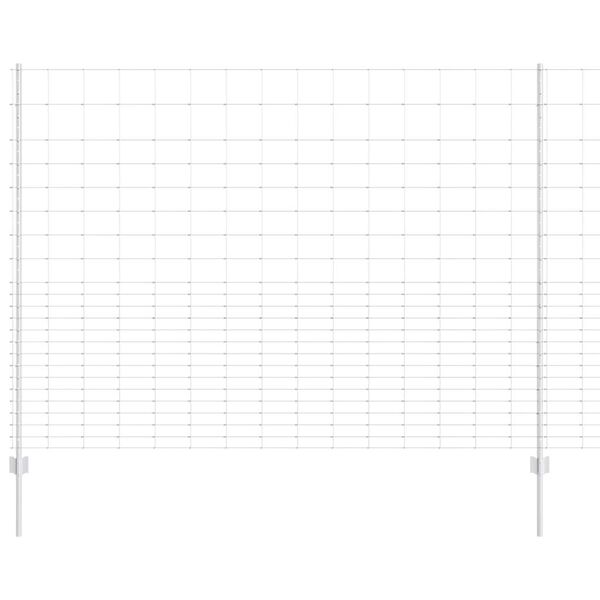 vidaXL Zaun mit Pfosten Silber 1.6 x 25 m Stahl