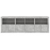 vidaXL Sideboard mit LED-Leuchten Betongrau 202x37x67 cm