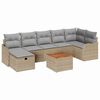 vidaXL Gartensofa-set mit Kissen mit Speicher 8 pcs Beige Poly Rattan