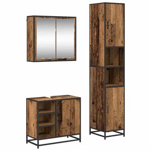vidaXL Badezimmerm&ouml;bel-Set 3 stk. Altholz 65 x 33 x 60 cm