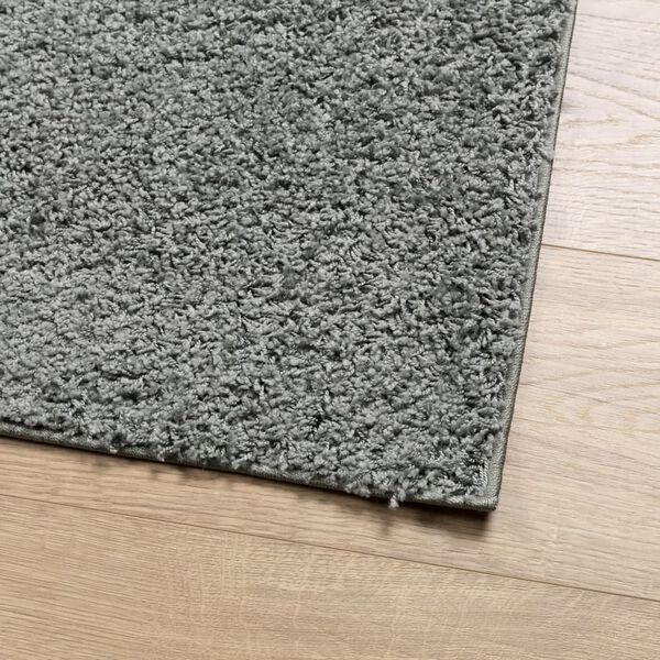 vidaXL Teppich Shaggy Hochflor Modern Gr&uuml;n 240x340 cm
