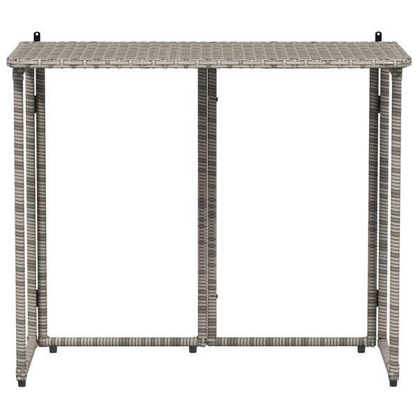 vidaXL Gartentisch Klappbar Grau 90x51x75 cm Poly Rattan