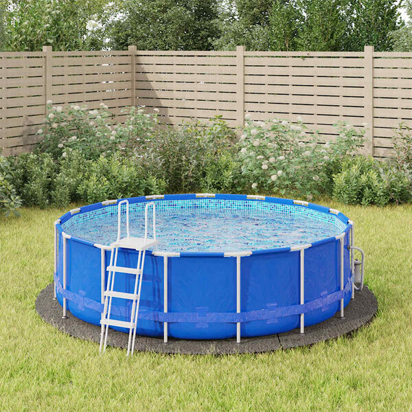 vidaXL Pool-Bodentuch Hellgrau &Oslash;366 cm Polyester Geotextil