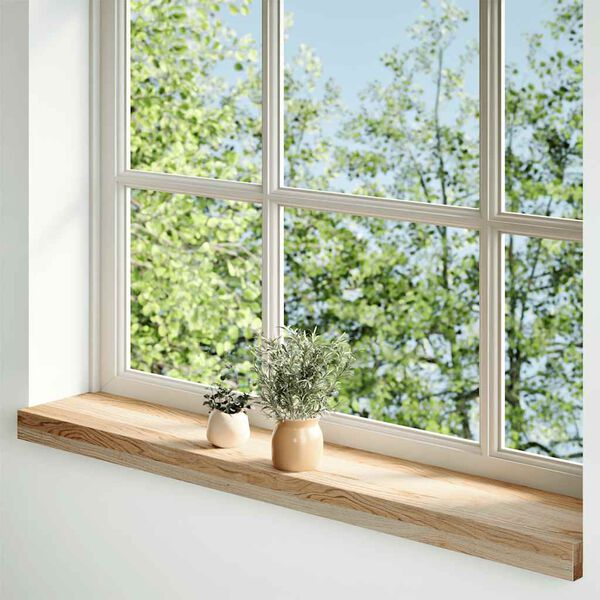 vidaXL Fensterb&auml;nke 2 Stk. Unbehandelt 70x15x2 cm Massivholz Eiche