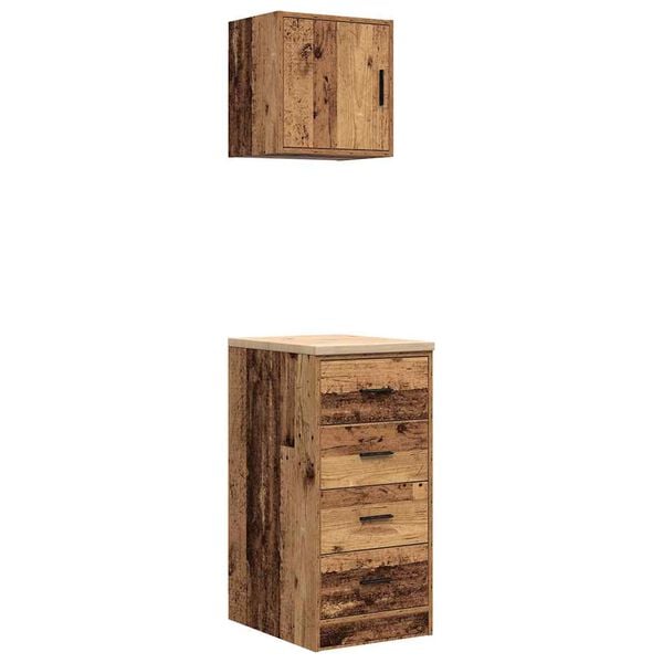 vidaXL Garagenschr&auml;nke 2 Stk. Altholz-Optik Holzwerkstoff