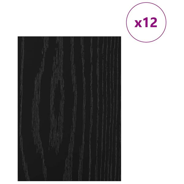 vidaXL Dekoplatten 12 pcs Schwarz Eichen-Optik 21 x 30 x 0.3 cm