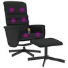 vidaXL Massagesessel mit Fu&szlig;hocker Schwarz Kunstleder