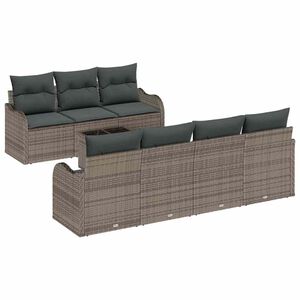 vidaXL Gartensofa-set Grau 55 x 55 x 37 cm Poly-Rattan