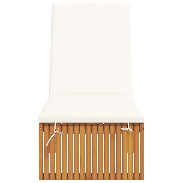 vidaXL Sonnenliege mit Kissen Braun 200 x 55 x 94cm Massivholz Akazie