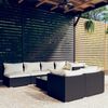 vidaXL 8-tlg. Garten-Lounge-Set mit Kissen Schwarz Poly Rattan