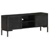 vidaXL TV-Schrank Schwarz 115x30x46 cm Massivholz Mango