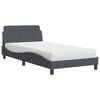vidaXL Bett mit Matratze "Dover" Dunkelgrau 100x200 cm Samt