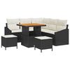 vidaXL Garten-Sofa-Set mit Kissen 8 pcs Schwarz Poly Rattan