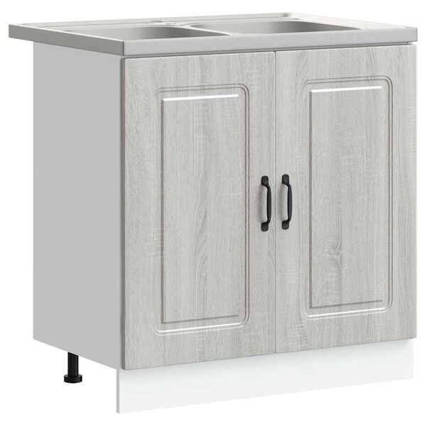 vidaXL Küchenschrank Kalmar 2 pcs Grau 80 x 46 x 81.5 cm Holzwerkstoff