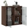 vidaXL Wandschrank mit Glast&uuml;ren Braun Eichen-Optik 68x37x68,5 cm
